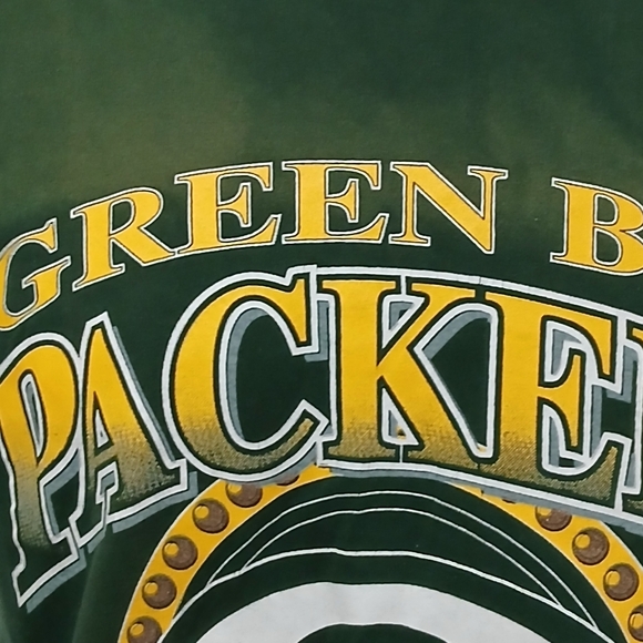 Vintage Green Bay Packers Single Stitch Logo Print Short Sleeve T - Shirt XL - Picture 2 of 9